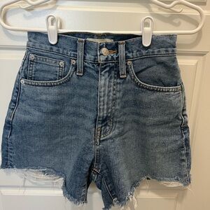 Madewell Blue Mom Jean Shorts